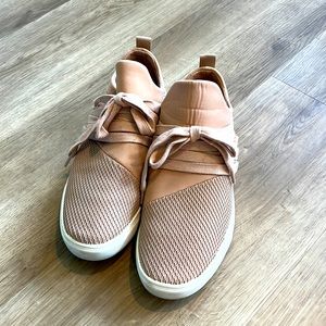 Brash rose colored sneakers